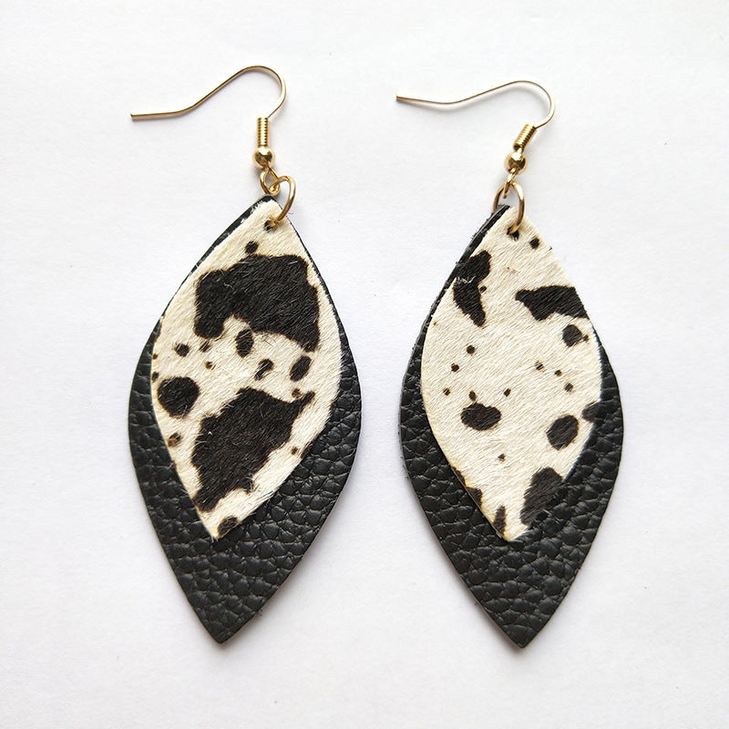 Wholesale 3pcs/ pack Leopard Print Horse Hair Earrings