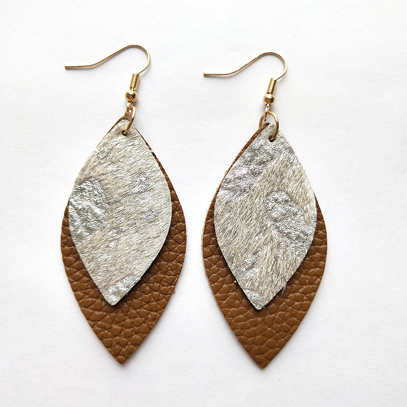 Wholesale 3pcs/ pack Leopard Print Horse Hair Earrings