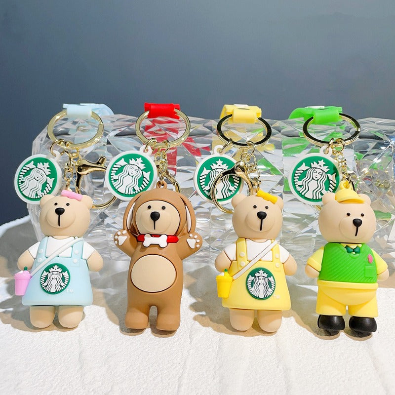 Wholesale Bear Barista Epoxy Doll Keychains ACC-KC-QiWei005
