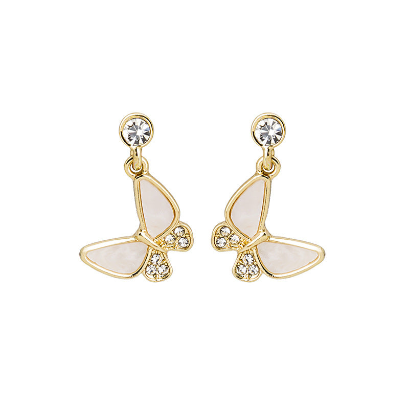 Wholesale Shell Butterfly 925 Silver Needle Alloy Earrings ACC-ES-MDD010