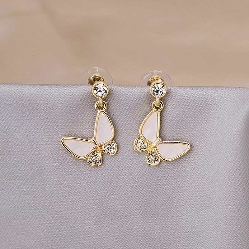 Wholesale Shell Butterfly 925 Silver Needle Alloy Earrings ACC-ES-MDD010