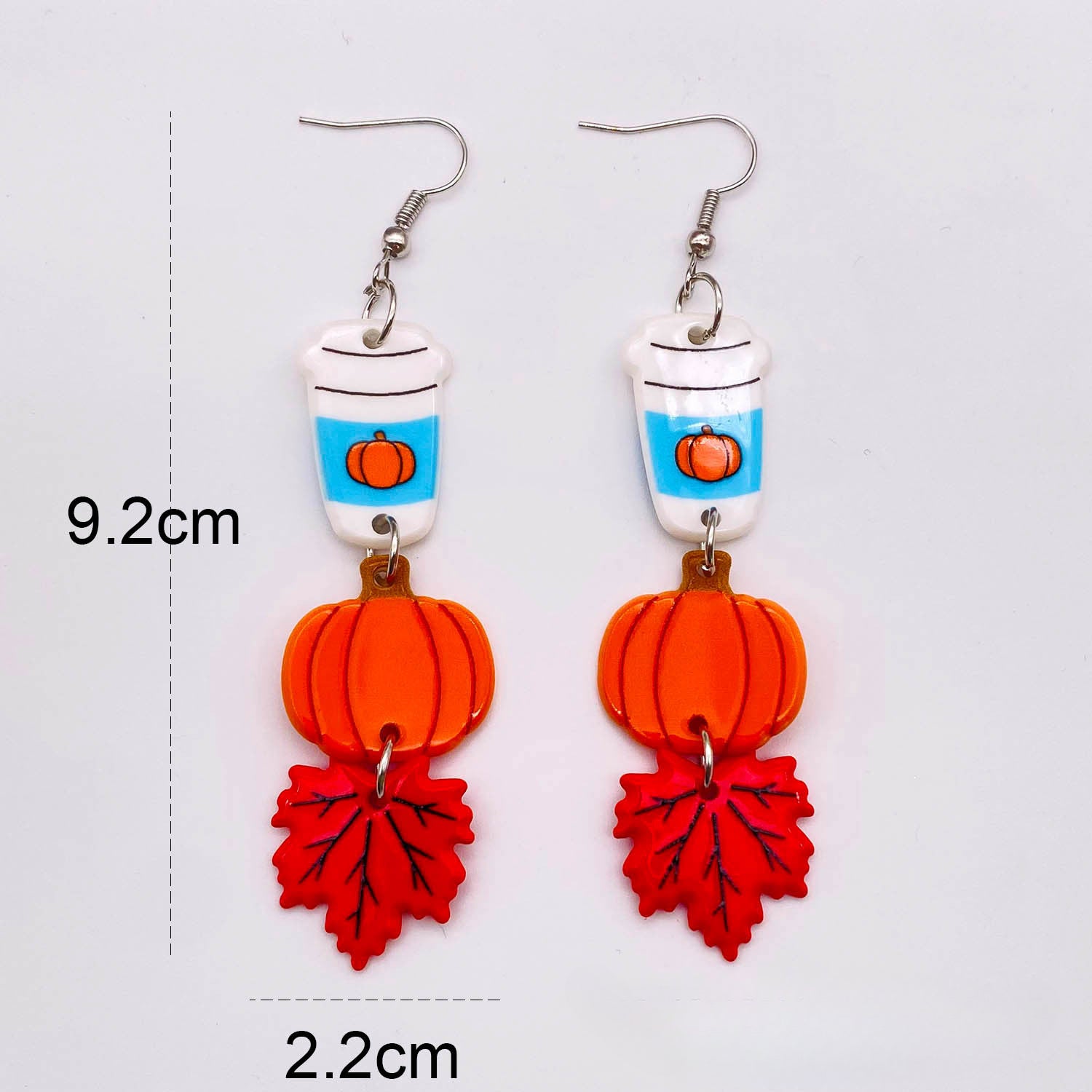Wholesale Thanksgiving Pumpkin Maple Leaf Acrylic Dangle Earrings ACC-ES-ChenY028