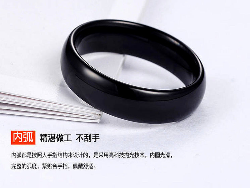 Wholesale  6mmTitanium Steel Ring Arc Plain Ring