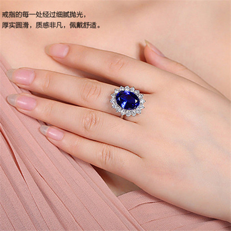 Wholesale Flower Ring Red Tourmaline Color Gem Opening Adjustable Ring