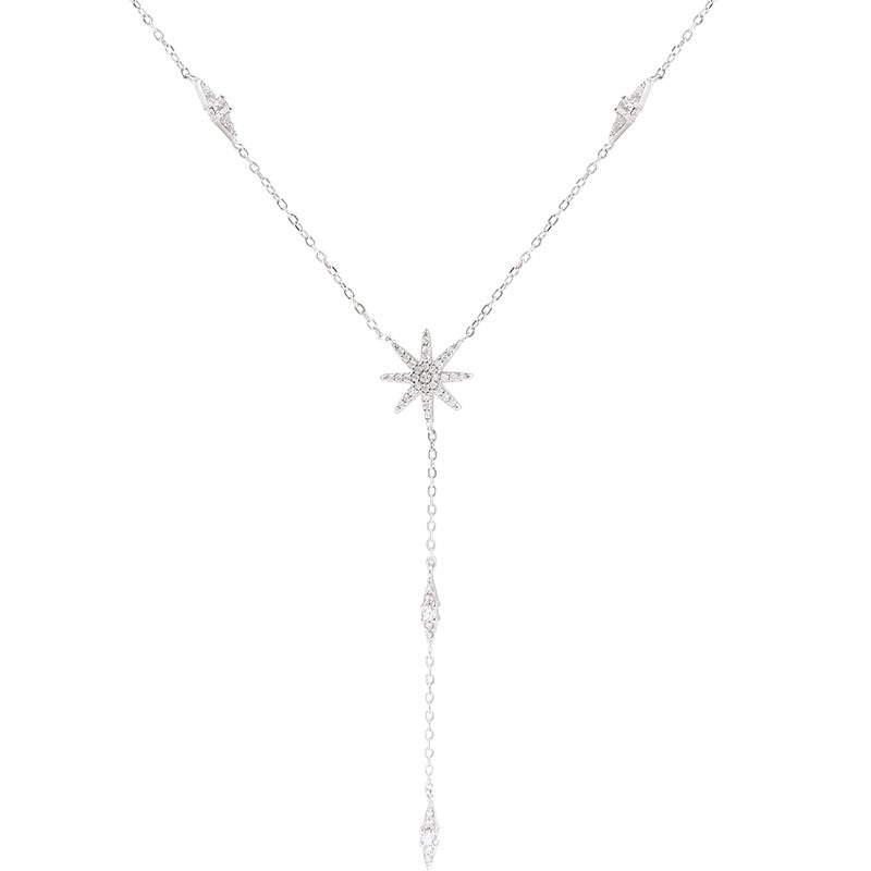 Wholesale Korean Style Star Mango Tassel Necklace Silver-Plated Fashion Jewelry Accessory Gift Boutique Resale