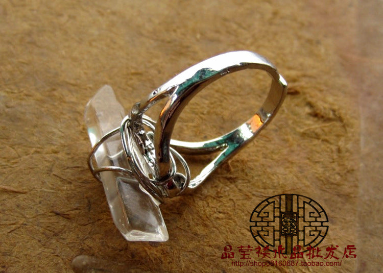 Wholesale exaggerated white crystal stone  ring