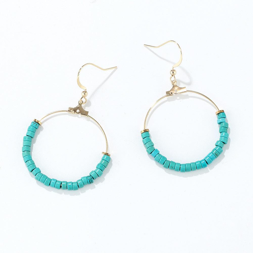 Wholesale Turquoise Pendant Earrings Vintage Earrings ACC-ES-YuanQin001