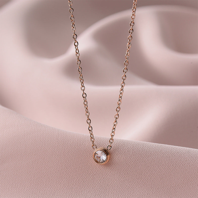 Wholesale Titanium Steel Stainless Steel Butterfly Double Ring Necklace