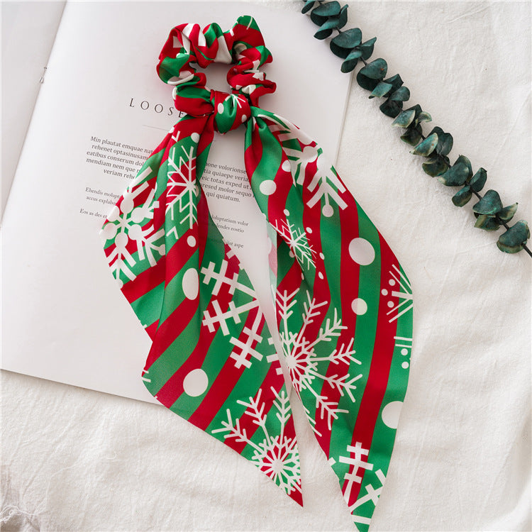 Wholesale 12pcs Christmas Ribbon Hair Accessories Hair Scrunchies ACC-HS-SanTai008