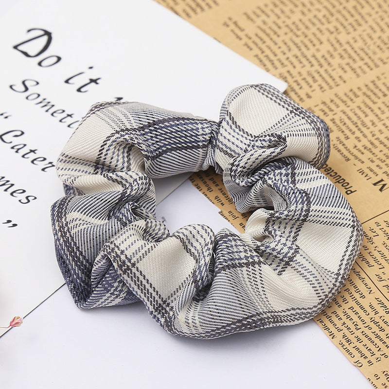 Wholesale 10pcs Temperament Plaid Large Intestine Hair Scrunchies  ACC-HS-Huidi023