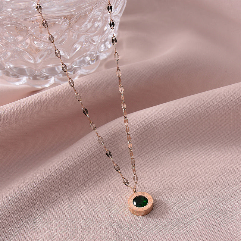 Wholesale Titanium Steel Stainless Steel Butterfly Double Ring Necklace