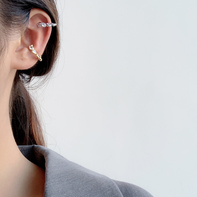 Wholesale Simple S925 Sterling Silver Round Diamond Ear Clip ACC-ES-YWE006