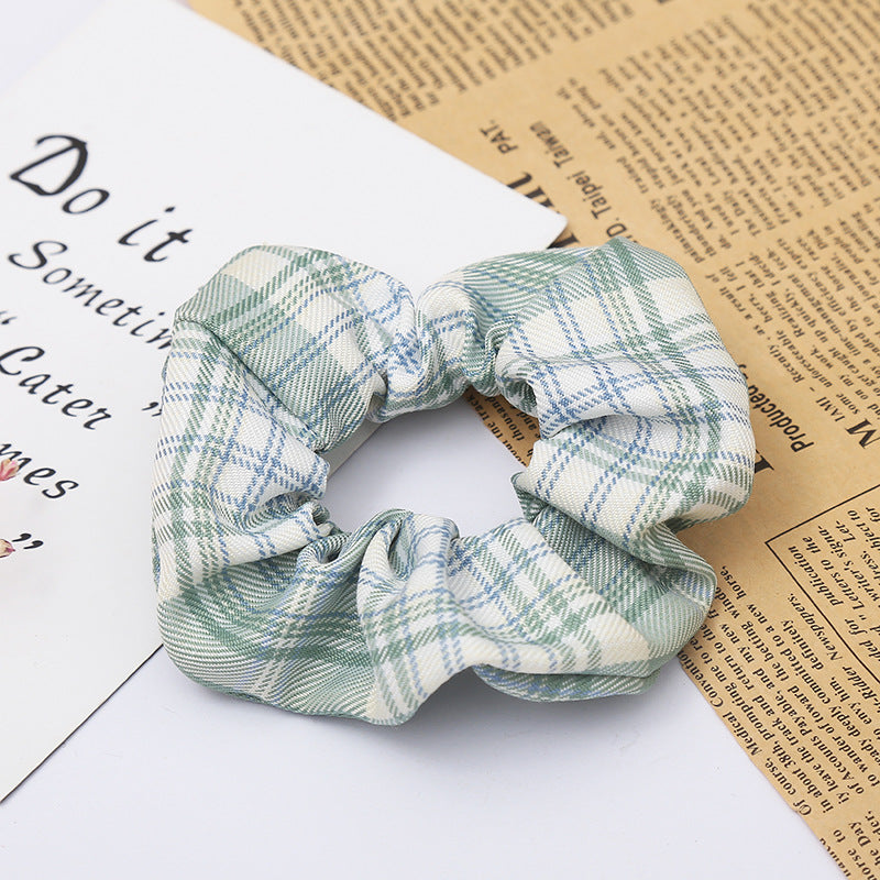 Wholesale 10pcs Temperament Plaid Large Intestine Hair Scrunchies  ACC-HS-Huidi023