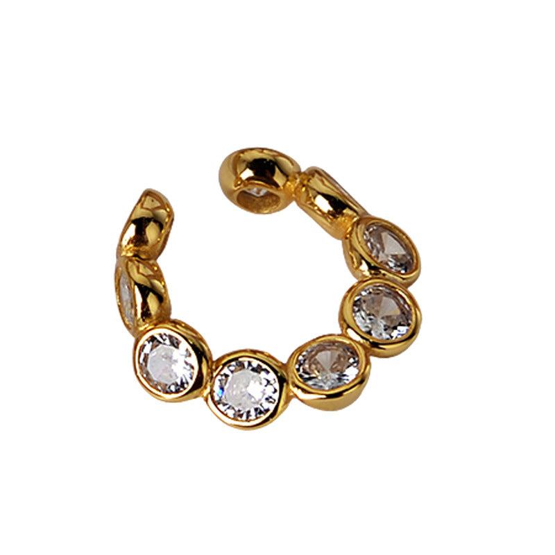 Wholesale Simple S925 Sterling Silver Round Diamond Ear Clip ACC-ES-YWE006