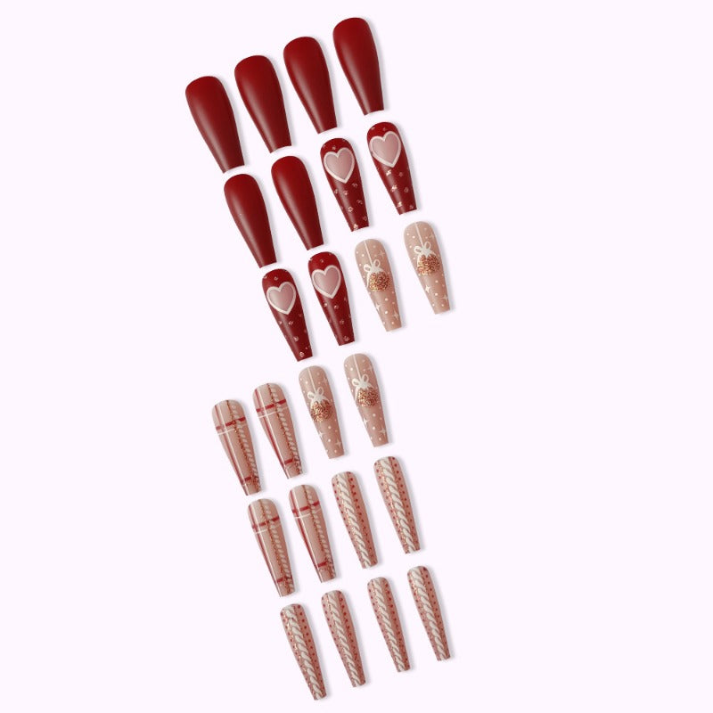 Wholesale 24 Pieces/box Love Bell Christmas Nails Kits Nail Stickers ACC-NS-QXJ025