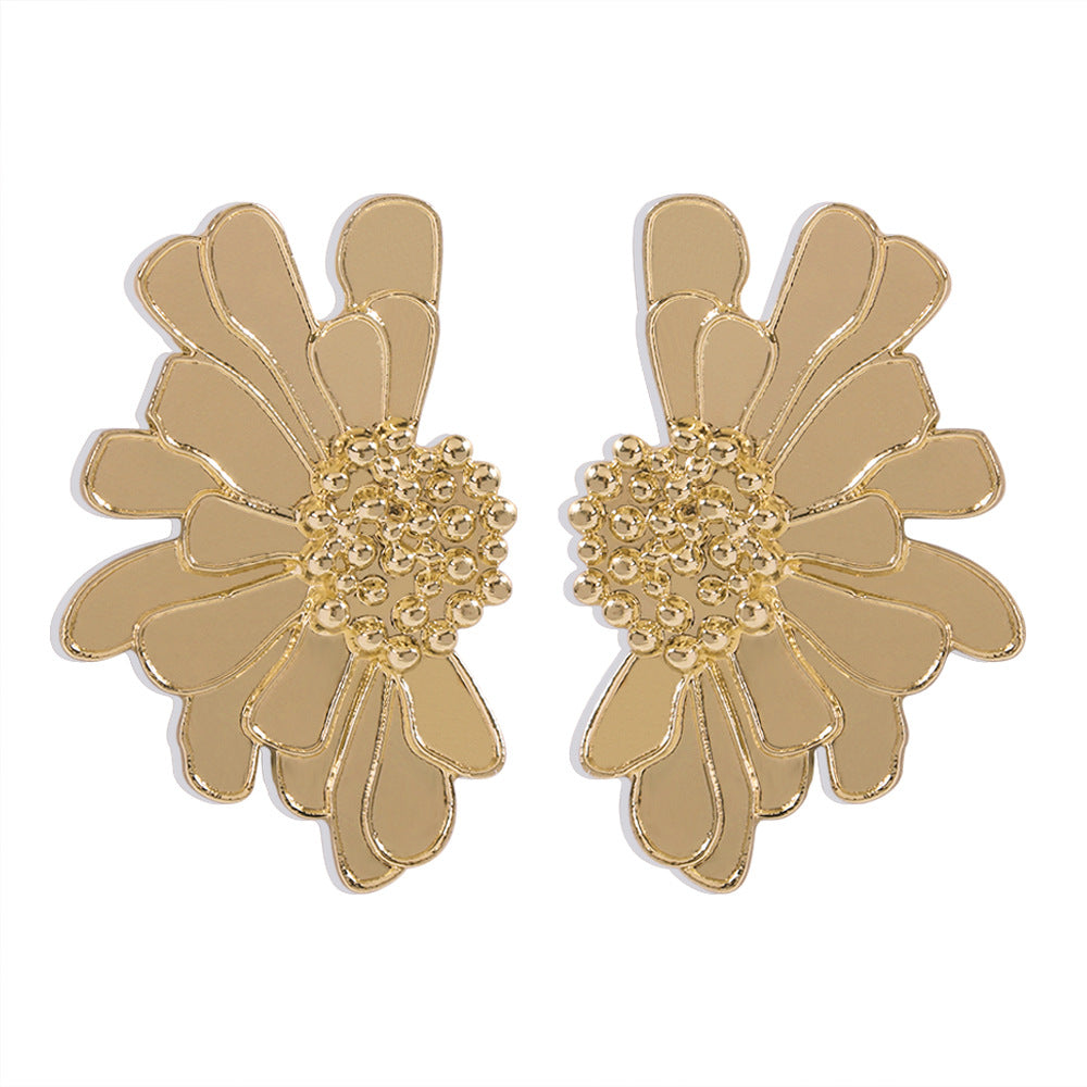 Wholesale exaggerated colorful big flower earrings