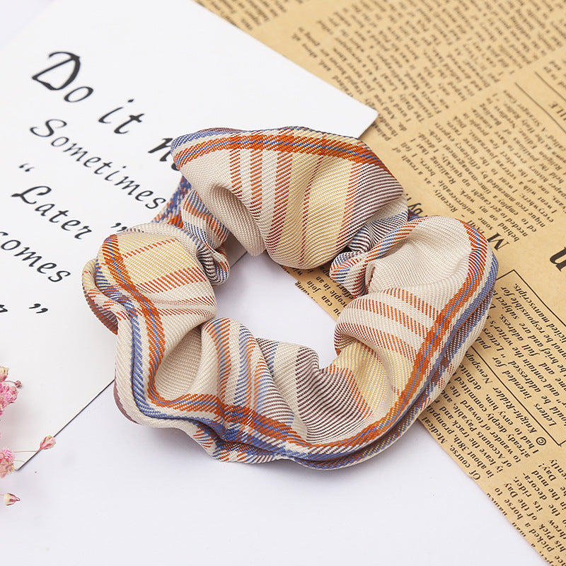 Wholesale 10pcs Temperament Plaid Large Intestine Hair Scrunchies  ACC-HS-Huidi023