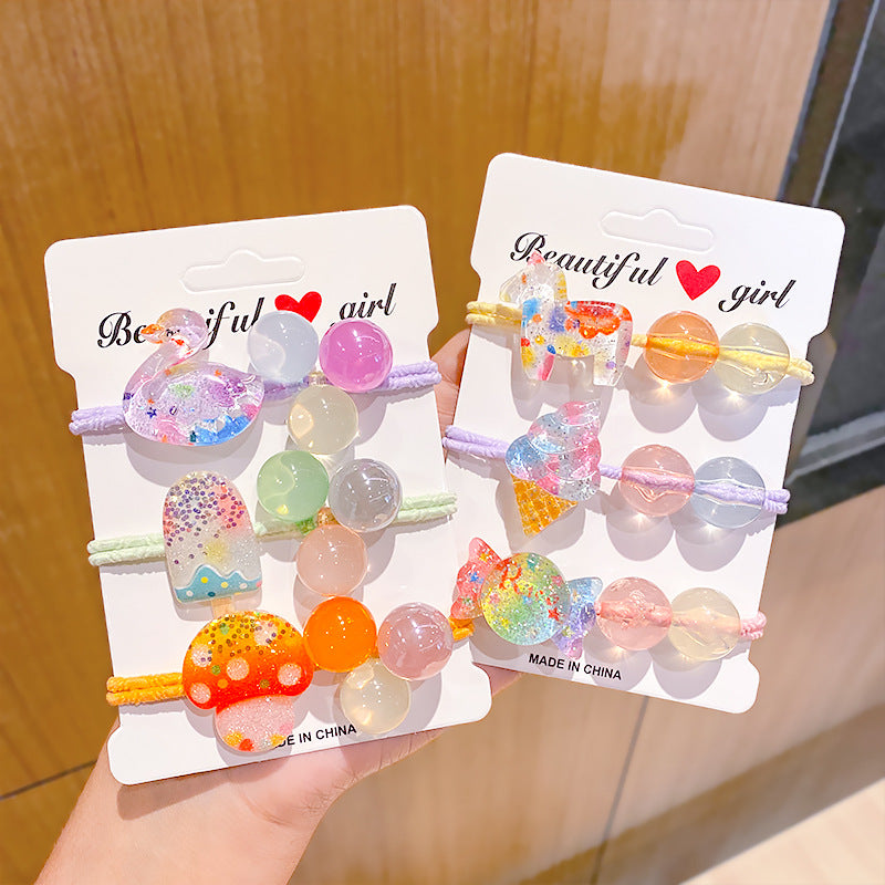 Wholesale 12pcs Candy Color Balls Crystal Kids Hair Scrunchies ACC-HS-Xinan001