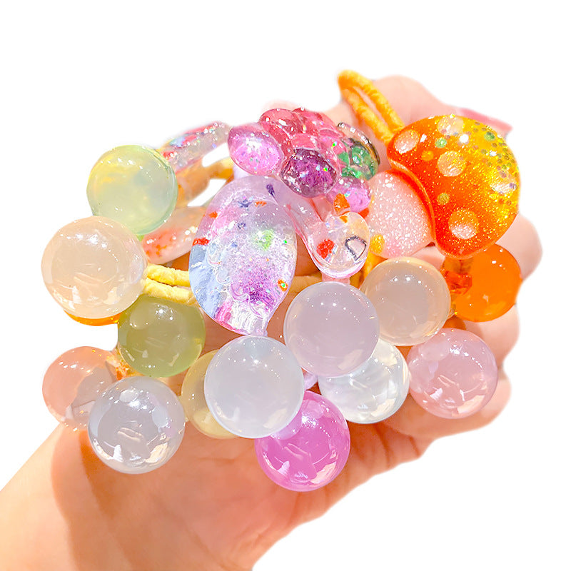 Wholesale 12pcs Candy Color Balls Crystal Kids Hair Scrunchies ACC-HS-Xinan001
