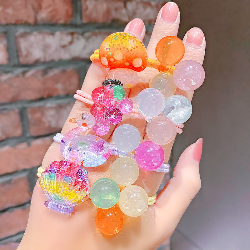 Wholesale 12pcs Candy Color Balls Crystal Kids Hair Scrunchies ACC-HS-Xinan001