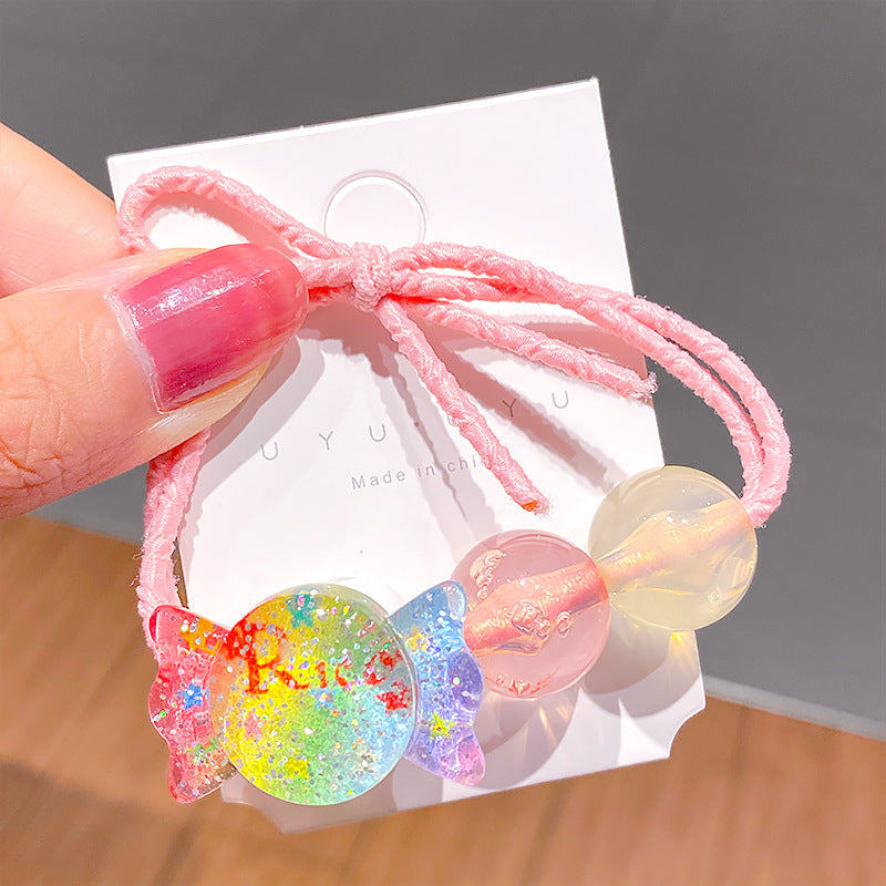 Wholesale 12pcs Candy Color Balls Crystal Kids Hair Scrunchies ACC-HS-Xinan001