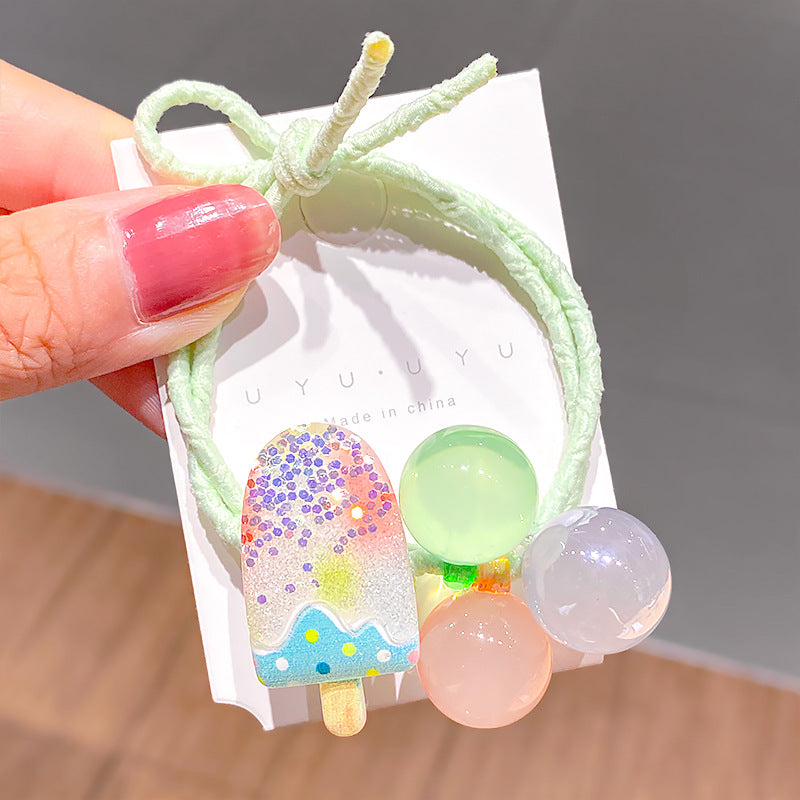 Wholesale 12pcs Candy Color Balls Crystal Kids Hair Scrunchies ACC-HS-Xinan001