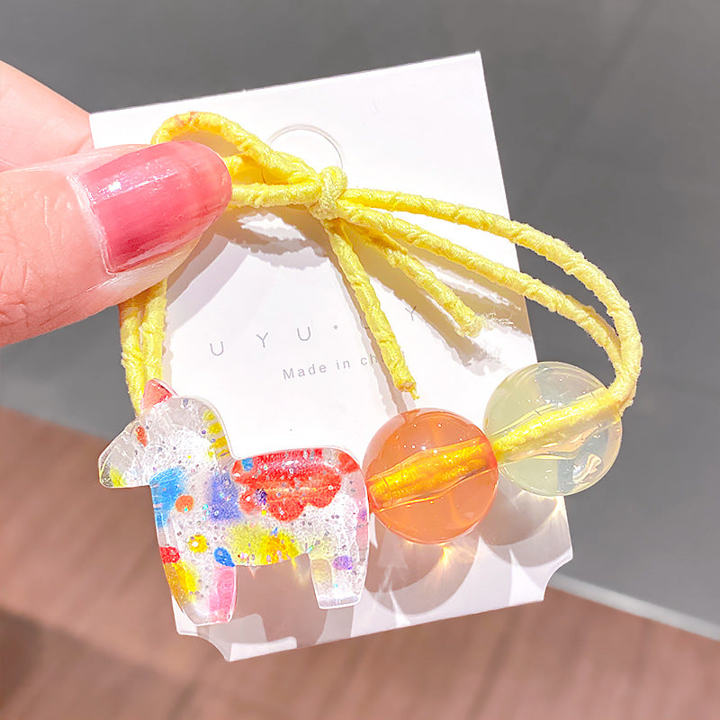 Wholesale 12pcs Candy Color Balls Crystal Kids Hair Scrunchies ACC-HS-Xinan001