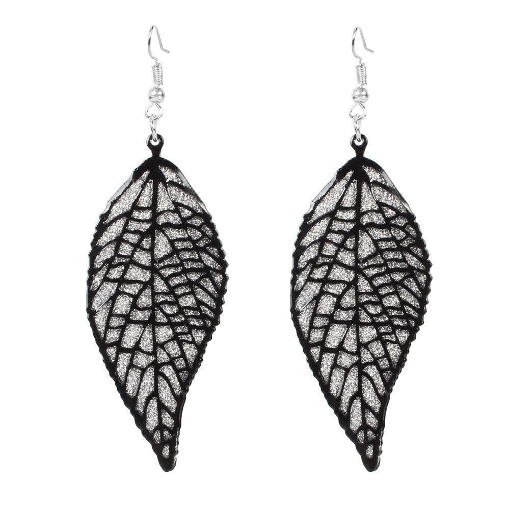 Wholesale retro alloy leaf frosted earring