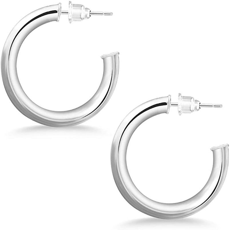 Wholesale stainless steel  C- shaped 14K earrings