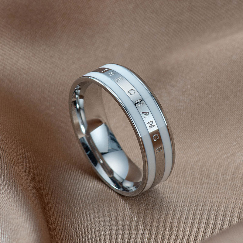 Wholesale 18K Rose Gold Oil Drop Ceramic Titanium Steel Rings ACC-RS-Hengx002