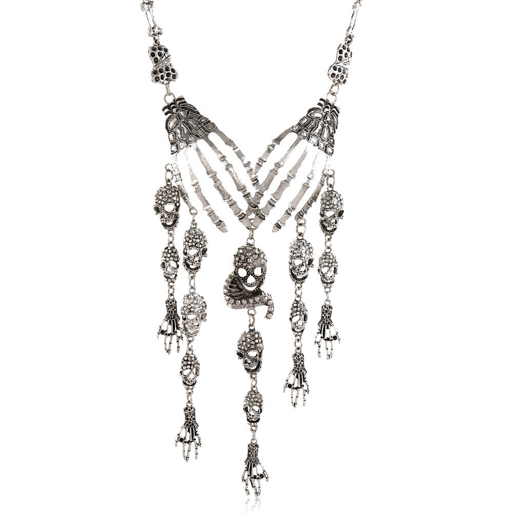 Wholesale Alloy Skull Ghost Hand Pendant Necklace  Punk Vintage Style Fashion Accessory for Resale