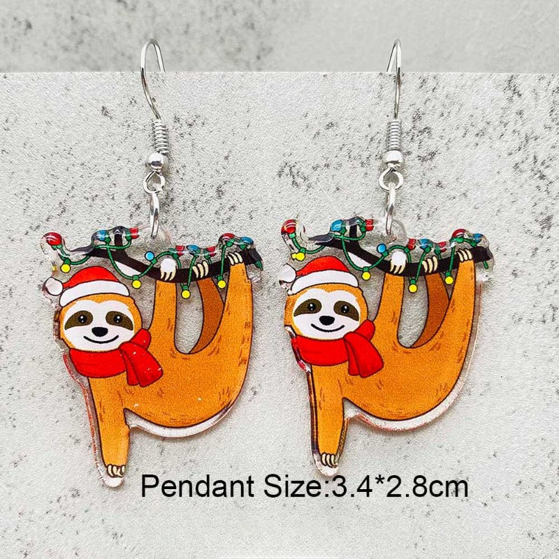 Wholesale Christmas Acrylic Lights Santa Hat Cat Earrings ACC-ES-ChenY090