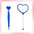 2pcs/set DIY Beadable Handle Mirror and Heart Shaped Pen Combination DIY Gift Office Gift Random Makeup Mirror