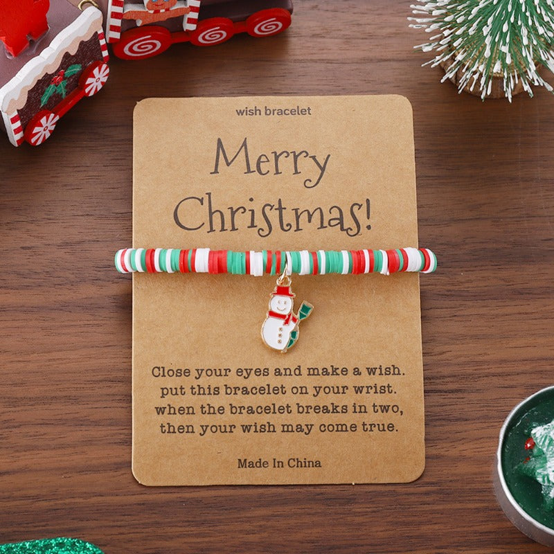 Wholesale Christmas Cute Elk Christmas Tree Braided Bracelet ACC-BT-ChuLian001