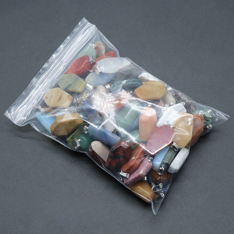 Wholesale Mini Coffin Board Natural Crystal Stone Coffin Board Necklace Pendant ACC-PT-KeSuo004
