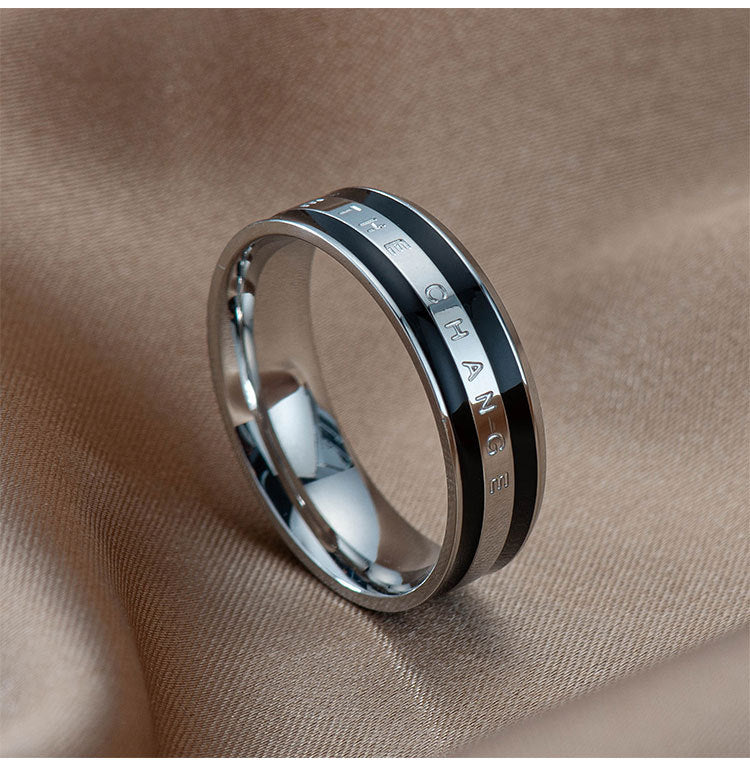 Wholesale 18K Rose Gold Oil Drop Ceramic Titanium Steel Rings ACC-RS-Hengx002