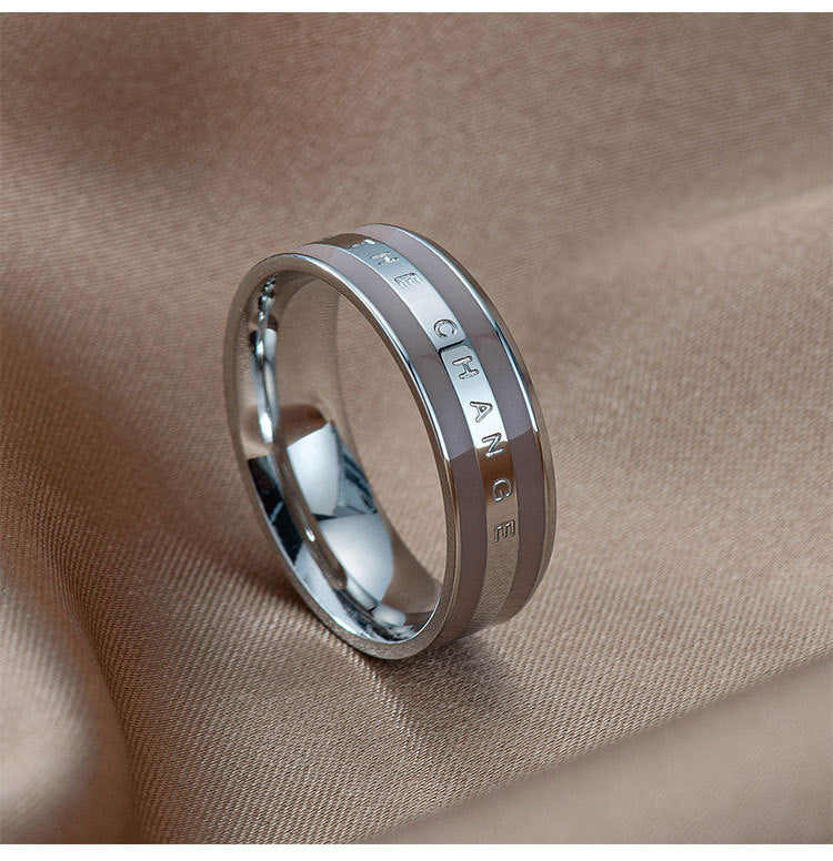 Wholesale 18K Rose Gold Oil Drop Ceramic Titanium Steel Rings ACC-RS-Hengx002