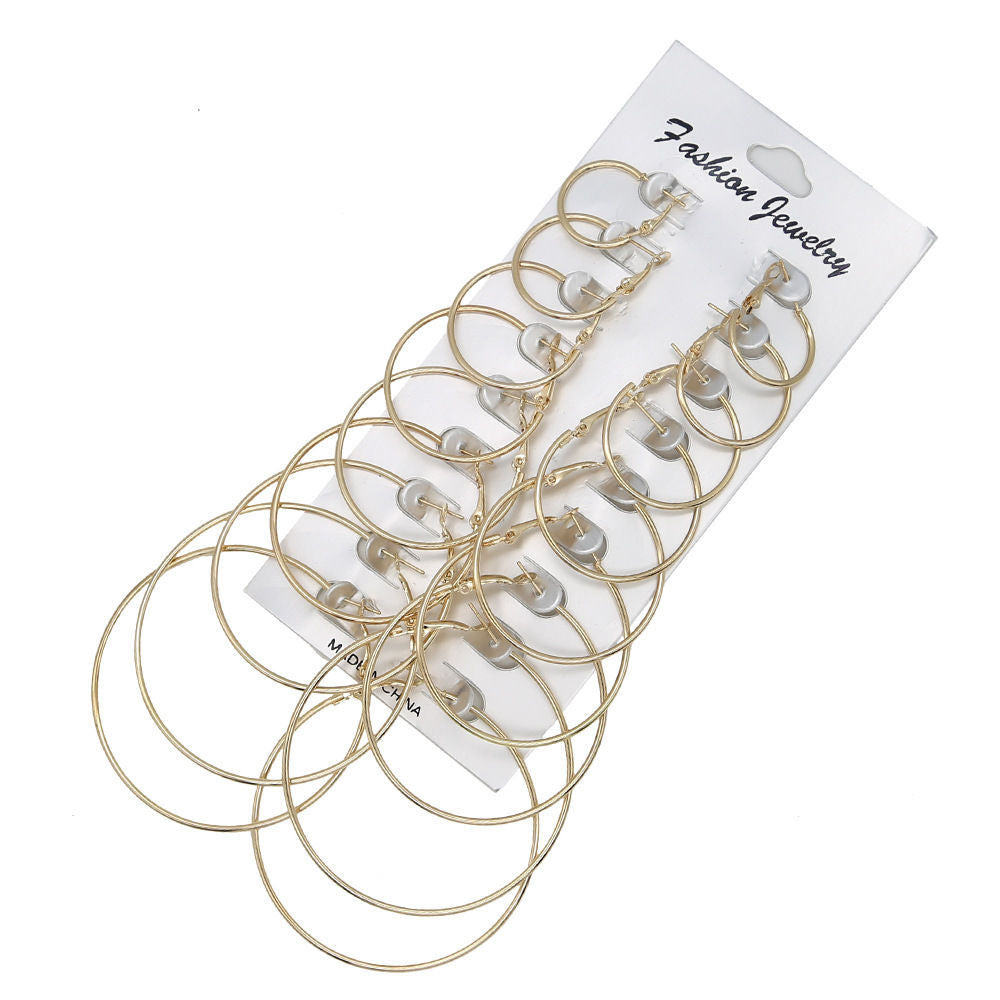 Wholesale  Exaggerated Metal Large Hoop Earrings Set