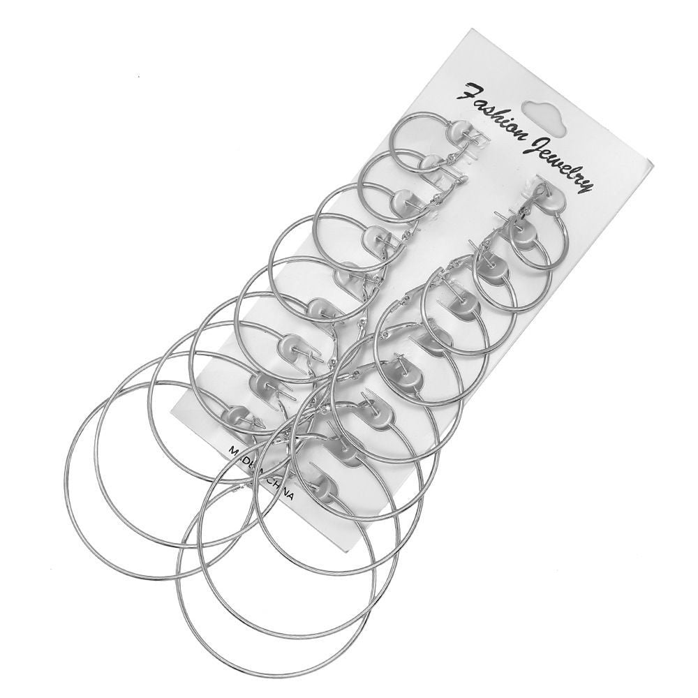 Wholesale  Exaggerated Metal Large Hoop Earrings Set