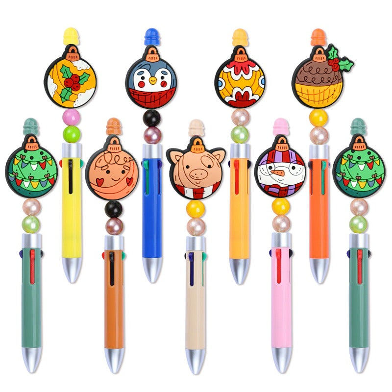 Wholesale Random 100pcs Christmas Series PVC Soft Focal Beads DIY Beaded Pen Accessories  ACC-BDS-RYY013