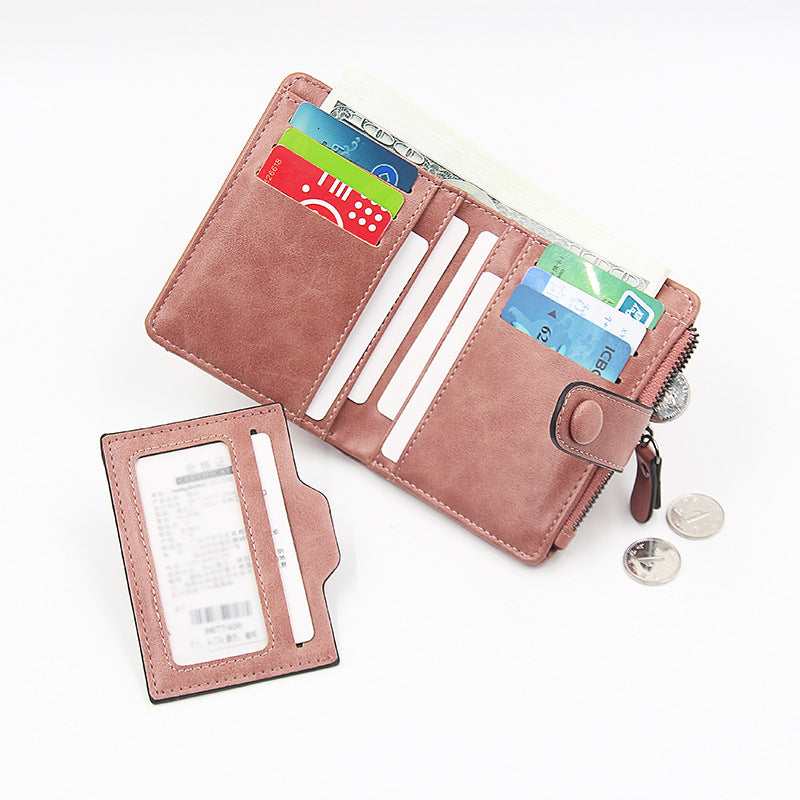 Wholesale Women Short Wallet PU Zipper Folding Clutch Wallet ACC-WT-Zhengn004