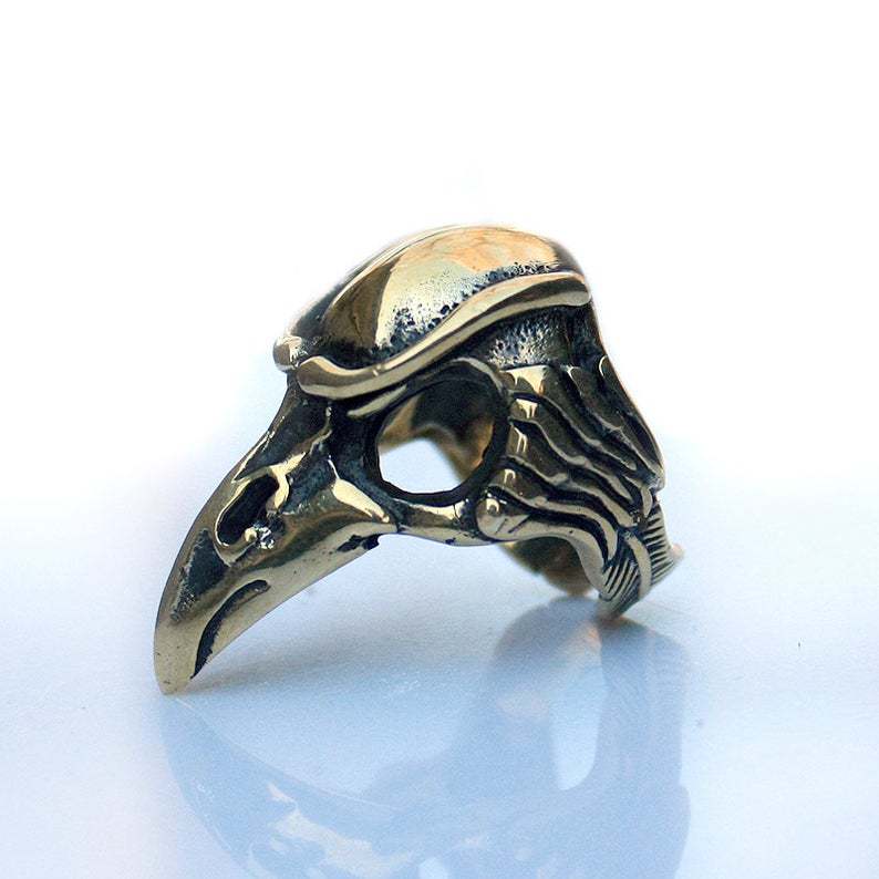 Wholesale Ancient Bronze 3D Crow Skull Ring  Gift Fashion Accessory