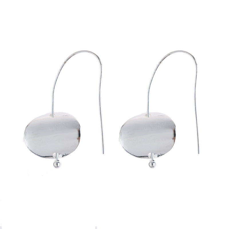 Wholesale Brushed Plated Alloy Concave Ear Hook Earrings Minimalist Style for Women Fashion Accessory