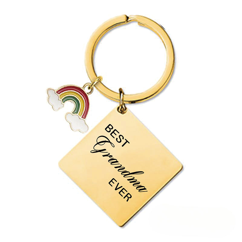 Wholesale Mother's Day Gift Metal Square Keychain ACC-KC-Ganggu007