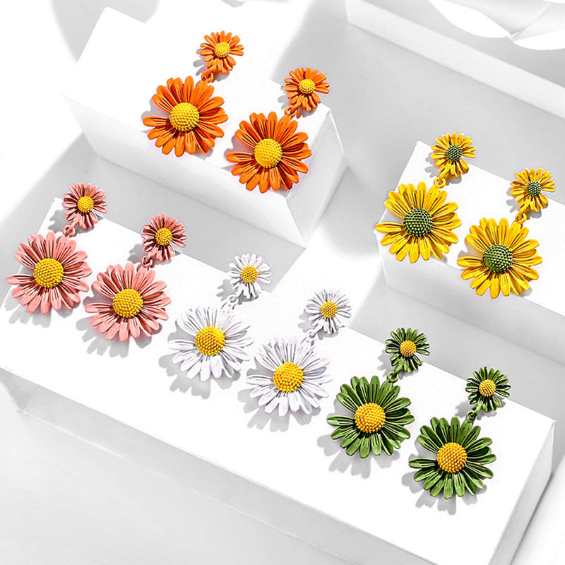 Wholesale Flower Stud Earrings for Women,  Alloy S925 Silver Needle,  Trendy Party Gift