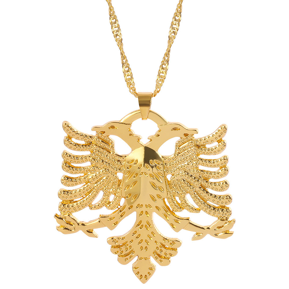 Wholesale  Eagle Necklace Alloy Electroplated Hollow Eagle Pendant Necklace