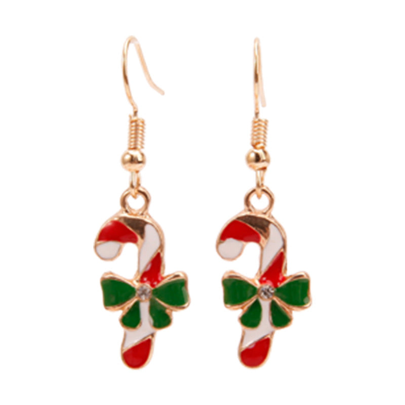 Wholesale Christmas Alloy Oil Drop Christmas Tree Snowflake Earrings ACC-ES-Bingl005