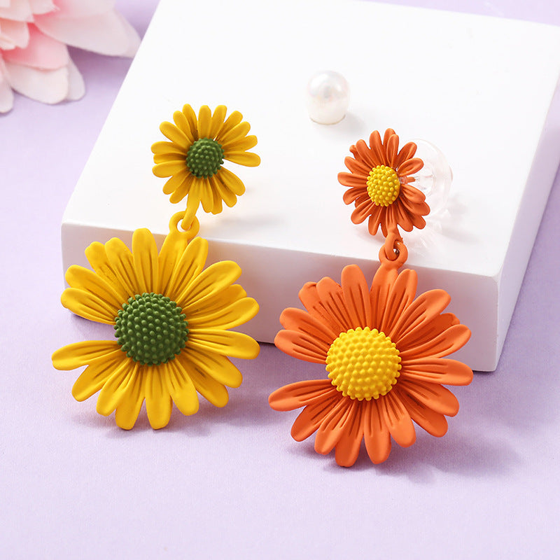 Wholesale Flower Stud Earrings for Women,  Alloy S925 Silver Needle,  Trendy Party Gift