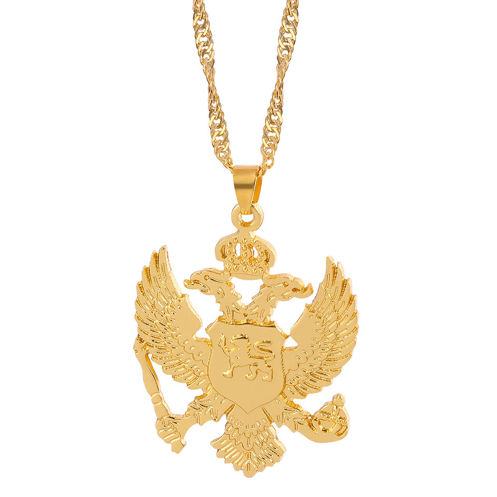 Wholesale  Eagle Necklace Alloy Electroplated Hollow Eagle Pendant Necklace