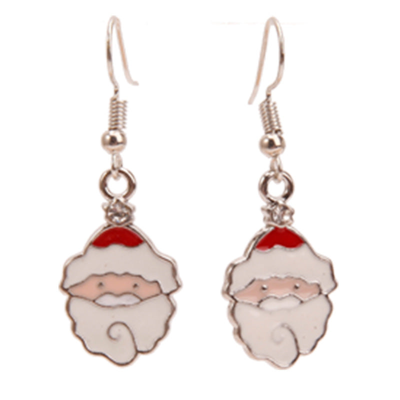 Wholesale Christmas Alloy Oil Drop Christmas Tree Snowflake Earrings ACC-ES-Bingl005